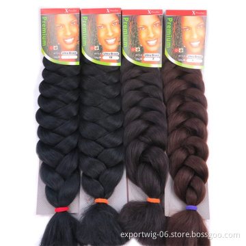 wholesale 82 inch 165g jumbo braiding hair african synthetic crochet yaki braids jumbo crochet braiding hair extensions